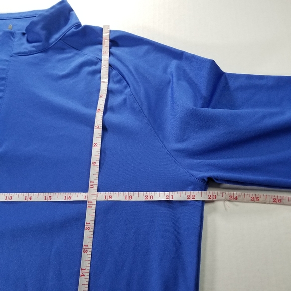 Peter Millar Verge Performance Size Medium Blue  Quarter-Zip Sweatshirt Men - Picture 7 of 8